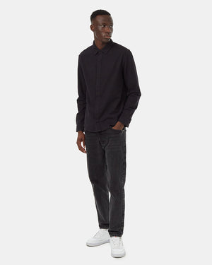 Black-Mens-Organic-Cotton-Longsleeve-Button-Down