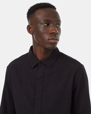 Black-Mens-Organic-Cotton-Longsleeve-Button-Down