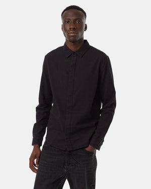 Black-Mens-Organic-Cotton-Longsleeve-Button-Down