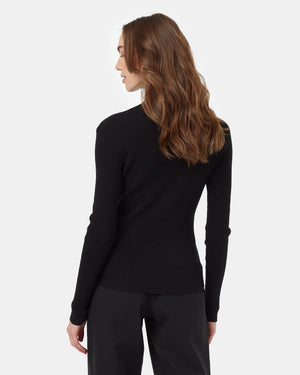 Black-Organic-Cotton-Turtleneck-Slim-Fit-Sweatshirt