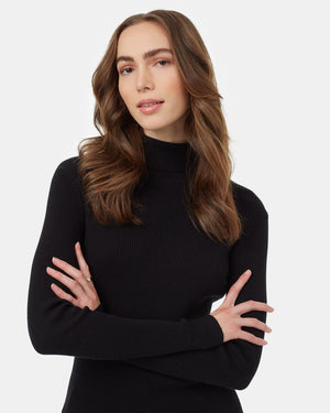 Black-Organic-Cotton-Turtleneck-Slim-Fit-Sweatshirt