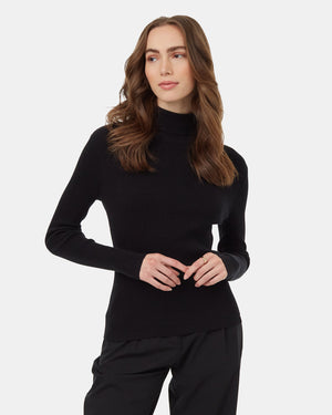 Black-Organic-Cotton-Turtleneck-Slim-Fit-Sweatshirt