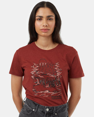 Red-Crew-Neck-Short-Sleeve-Graphic-T-Shirt