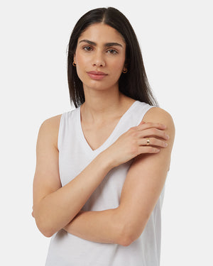 White-Womens-Recycled-V-Neck-Tank-Top