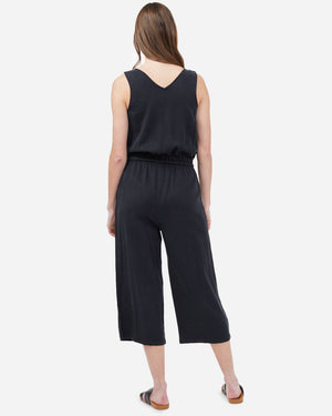 Black-White-Womens-Lightweight-Tencel-Jumpsuit-