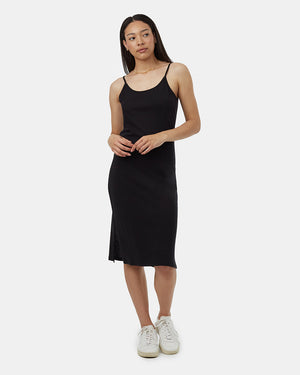 Black-Womens-Tank-Slit-Dress