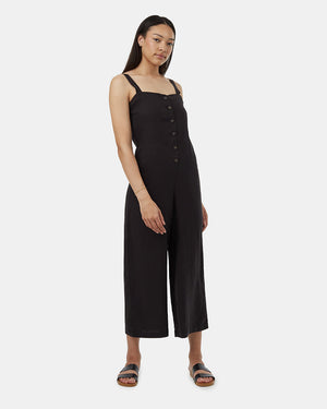 Black-Womens-TreeLinen-Botton-Down-Jumpsuit