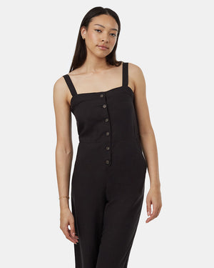 Black-Womens-TreeLinen-Botton-Down-Jumpsuit