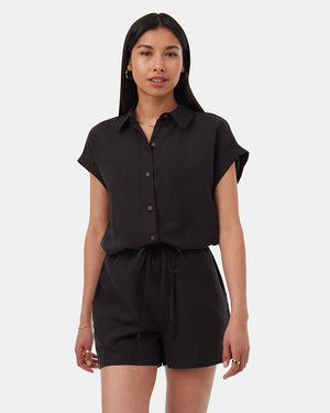 Black-Womens-TreeLinen-Button-Front-Romper