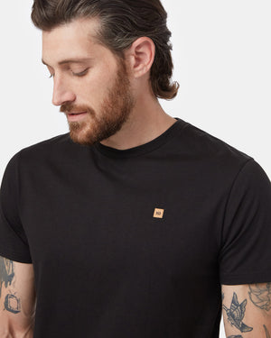 Black Recycled Polyester Crew Neck Tee