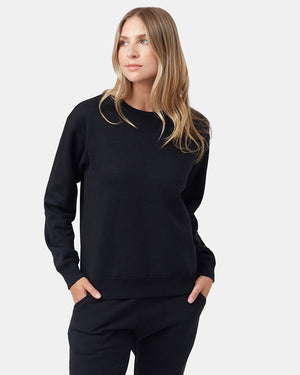 Black Women's Fleece Long Sleeve Sweatshirt