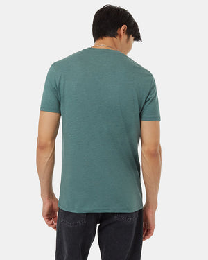 Blue-Recycled-Polyester-Crew-Neck-Tee