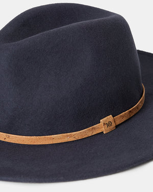 Blue Recycled Wool Fedora