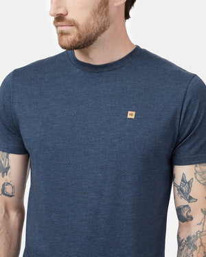 Blue Recycled Polyester Crew Neck Tee