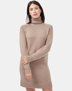 Brown Women's Turtleneck Sweater Dress