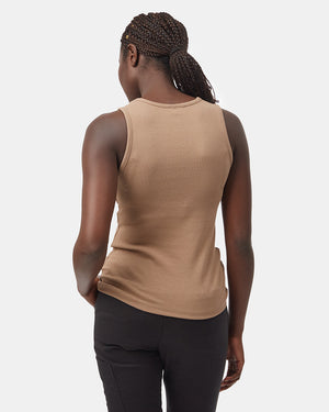 Brown-Womens-Eco-Friendly-High-Neck-Tank-Top