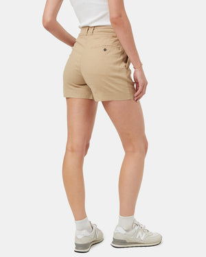 Brown-Womens-Hemp-Pleated-High-Waisted-Shorts