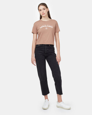 Brown Earth Day Cropped T-Shirt