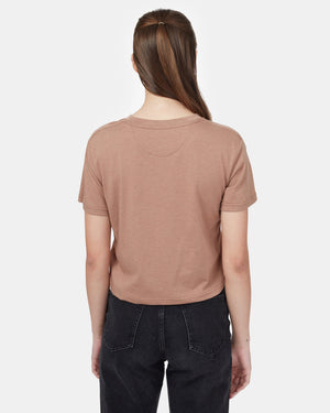 Brown Earth Day Cropped T-Shirt