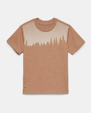 Brown Kids Recycled Polyester Graphic Tee