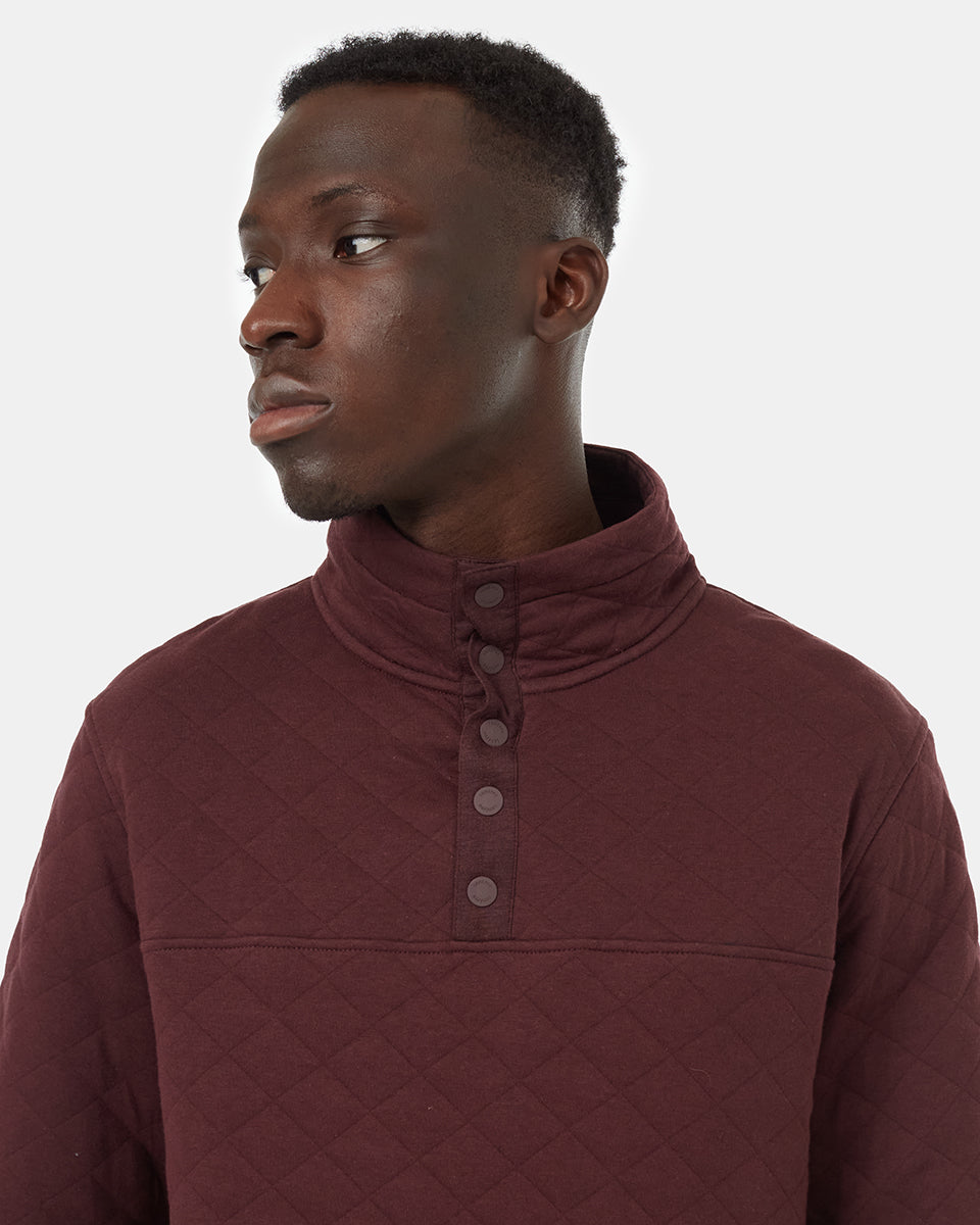 Quilted quarter button pullover best sale