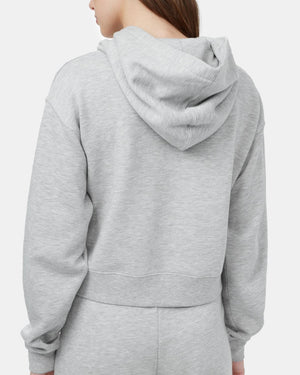 Gray Organic Fleece Cropped Pullover