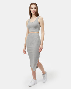 Gray Women's High-Rise Midi Skirt