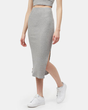 Gray Women's High-Rise Midi Skirt