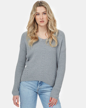 Gray Women's Lightweight Knit Sweater