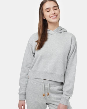 Gray Organic Fleece Cropped Pullover