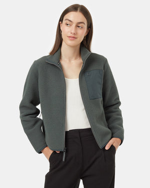 Green-Green-Women_s-Fleece-Sherpa-Zip-Up