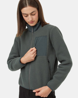 Green-Green-Women_s-Fleece-Sherpa-Zip-Up