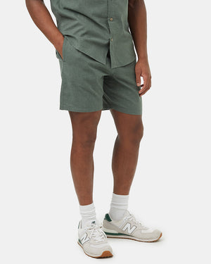 Green-Mens-Casual-Hemp-Shorts