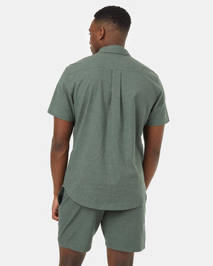 Green-Mens-Hemp-Button-Up-Short-Sleeve-Shirt