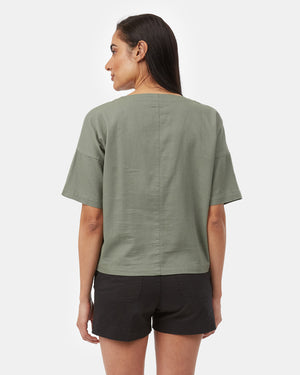 Green Women's Organic Cotton Button-Up