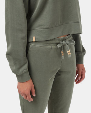 Green Cropped Hoodie