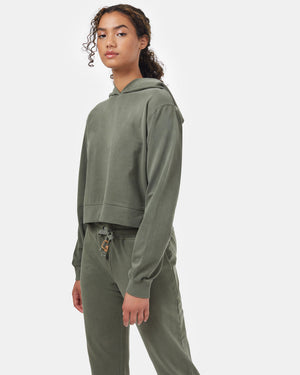 Green Cropped Hoodie