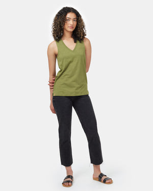 Green Women's Recycled V-Neck Tank Top