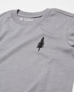 Gray Kids Tree Embroidery Graphic Tee