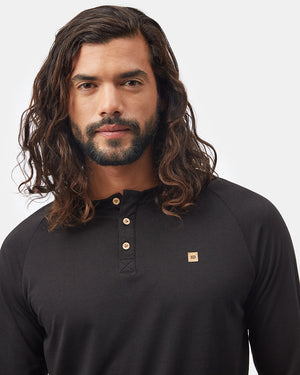 Mens-black-Eco-Friendly-Button-Henley-Shirt