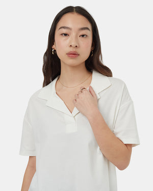 Oatmeal-Loose-Fitting-Polo-Shirt