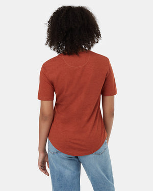 Orange-V-Neck-Short-Sleeve-T-Shirt