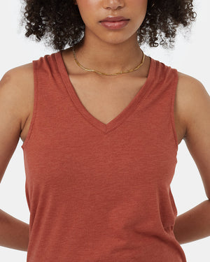 Orange-Womens-Recycled-V-Neck-Tank-Top