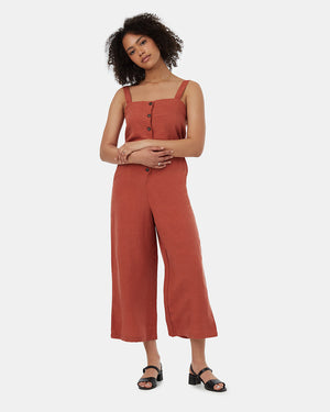 Orange-Womens-TreeLinen-Botton-Down-Jumpsuit