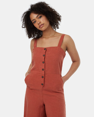 Orange-Womens-TreeLinen-Botton-Down-Jumpsuit