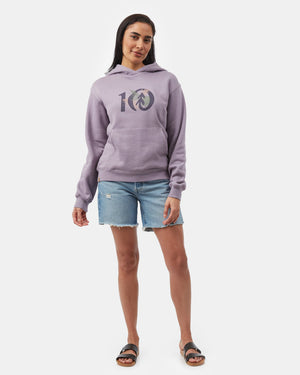 Purple Women's Tropical Graphic Pullover