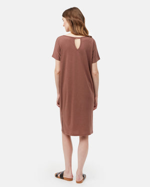 Red Women's Long T-Shirt Dress