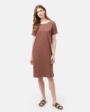 Red Women's Long T-Shirt Dress