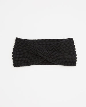 Black Organic Cotton Knit Hair Bandeau