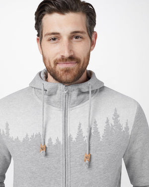 Gray Tree Graphic Zip Up Hoodie